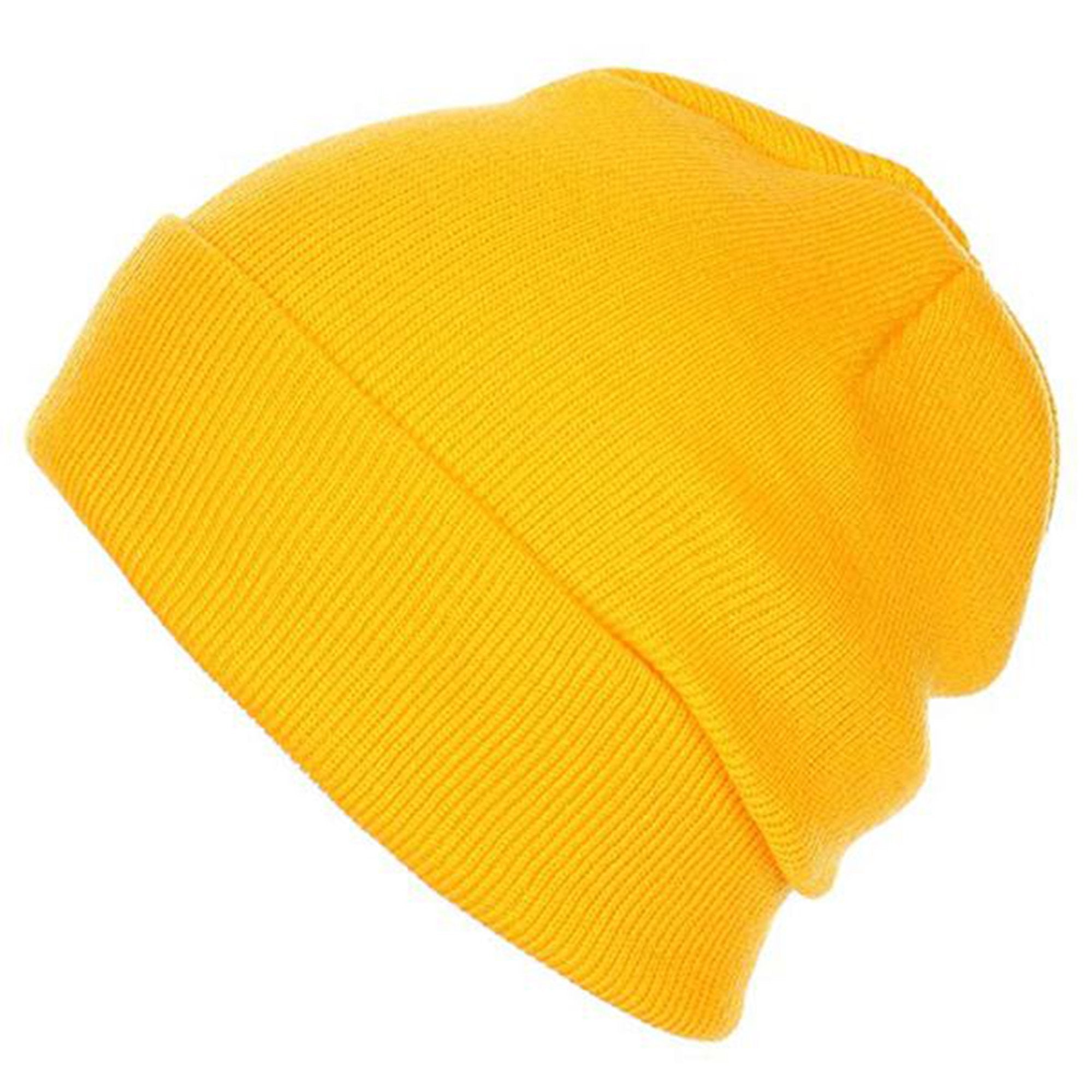 Long Beanie Men Women - Unisex Cuffed Plain Skull Knit Hat Cap