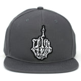 Skeleton Hand "One Finger Salute" Snapback Cap