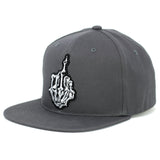 Skeleton Hand "One Finger Salute" Snapback Cap