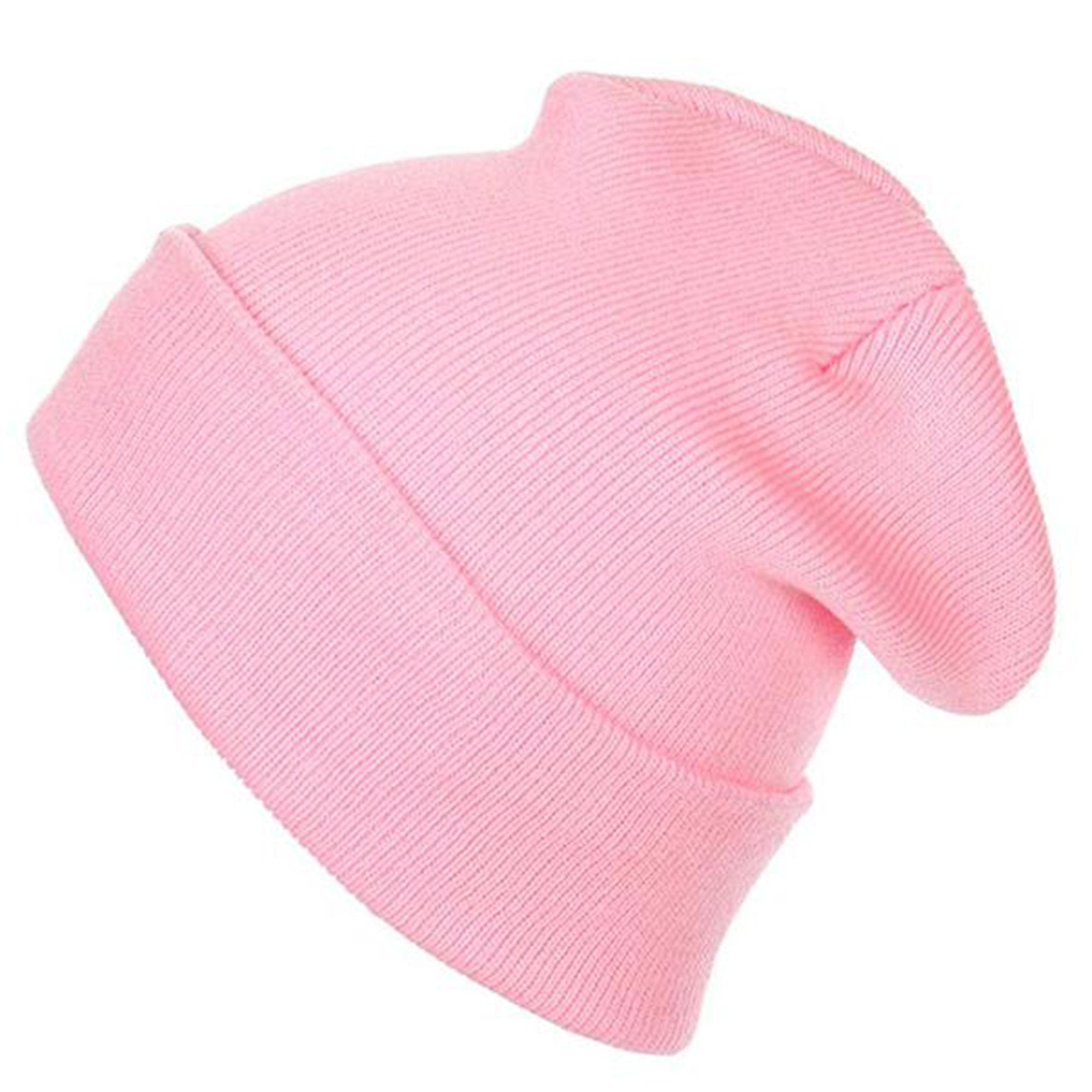 Long Beanie Men Women - Unisex Cuffed Plain Skull Knit Hat Cap