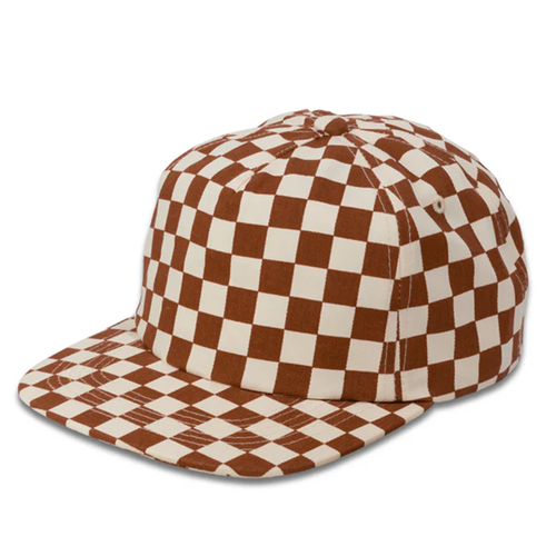 Plain 5Panel Checkboard Flat Unstructured Caps