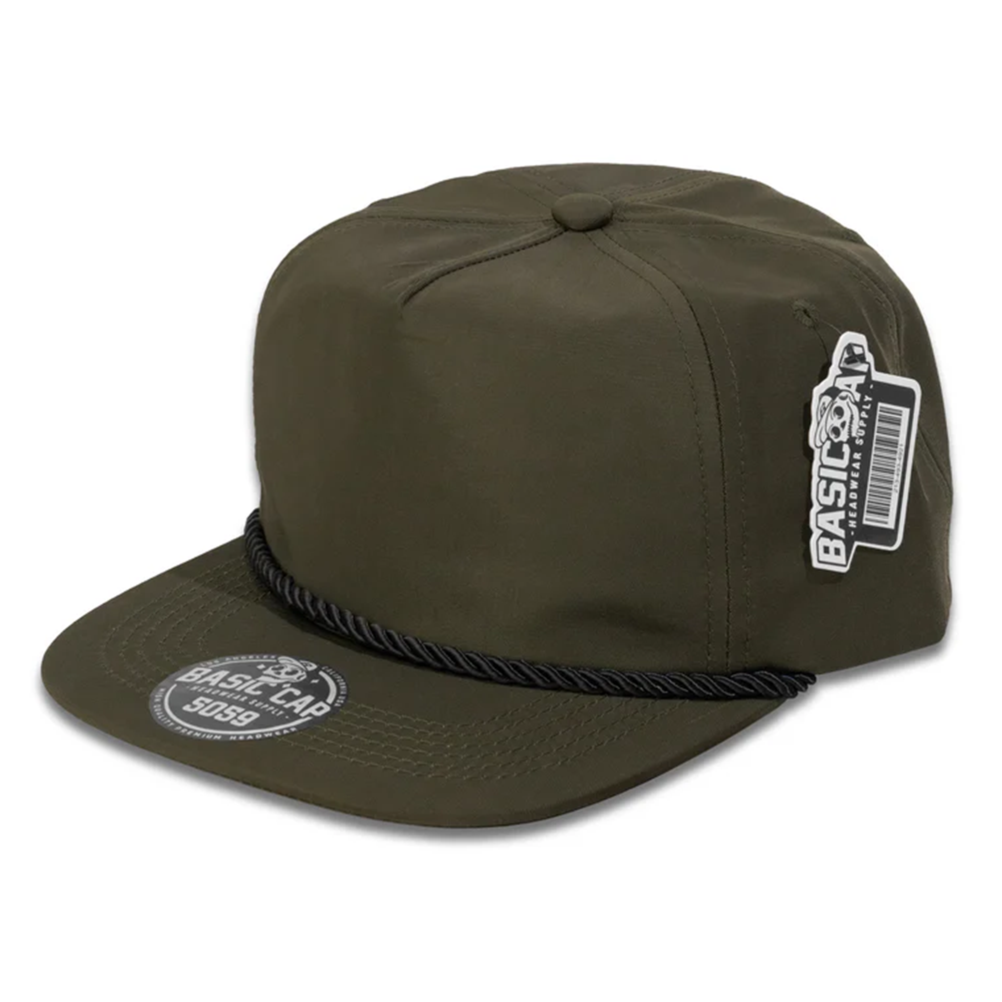 Blank Flat 5Panel Unstructured With Rope Nylon Cap