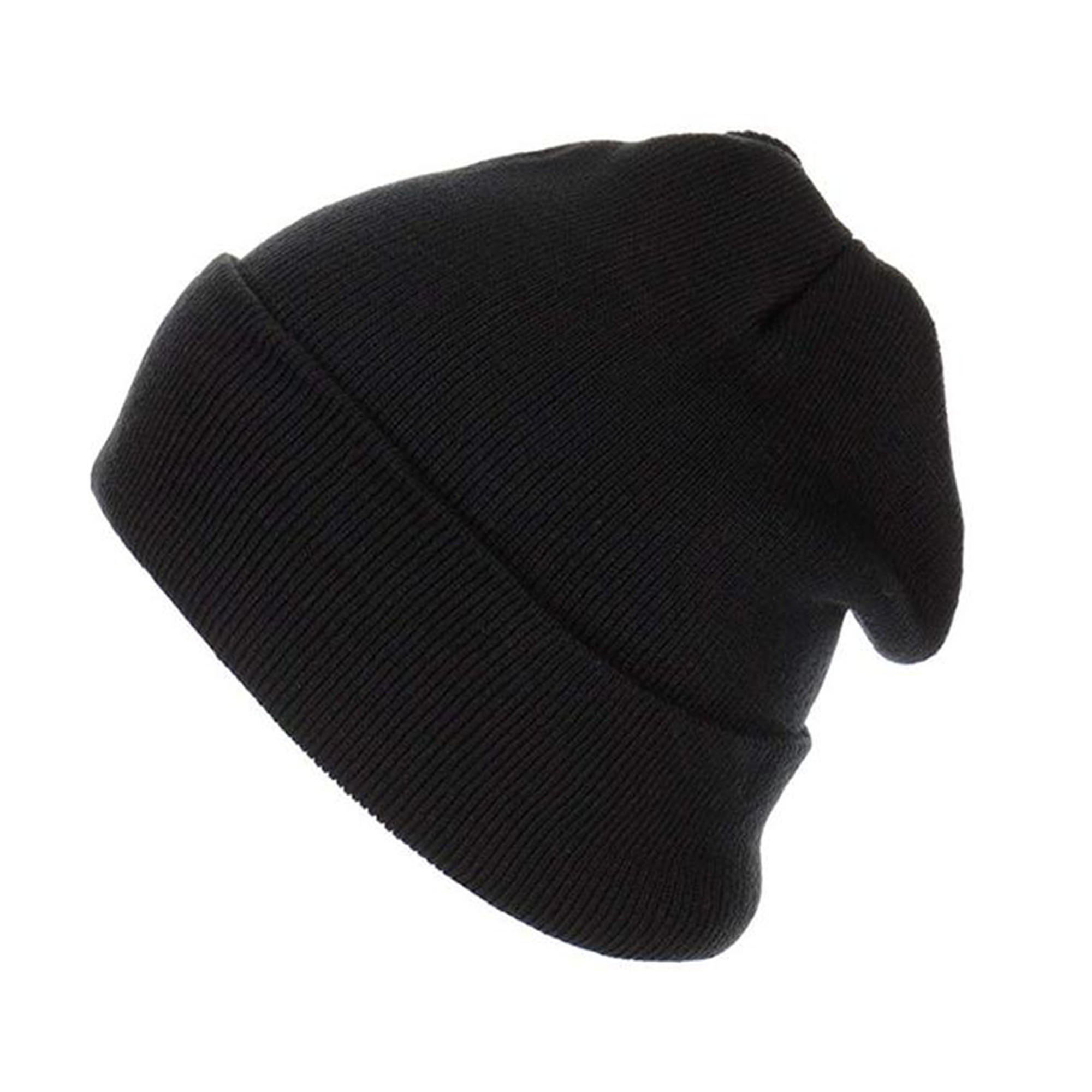 Long Beanie Men Women - Unisex Cuffed Plain Skull Knit Hat Cap