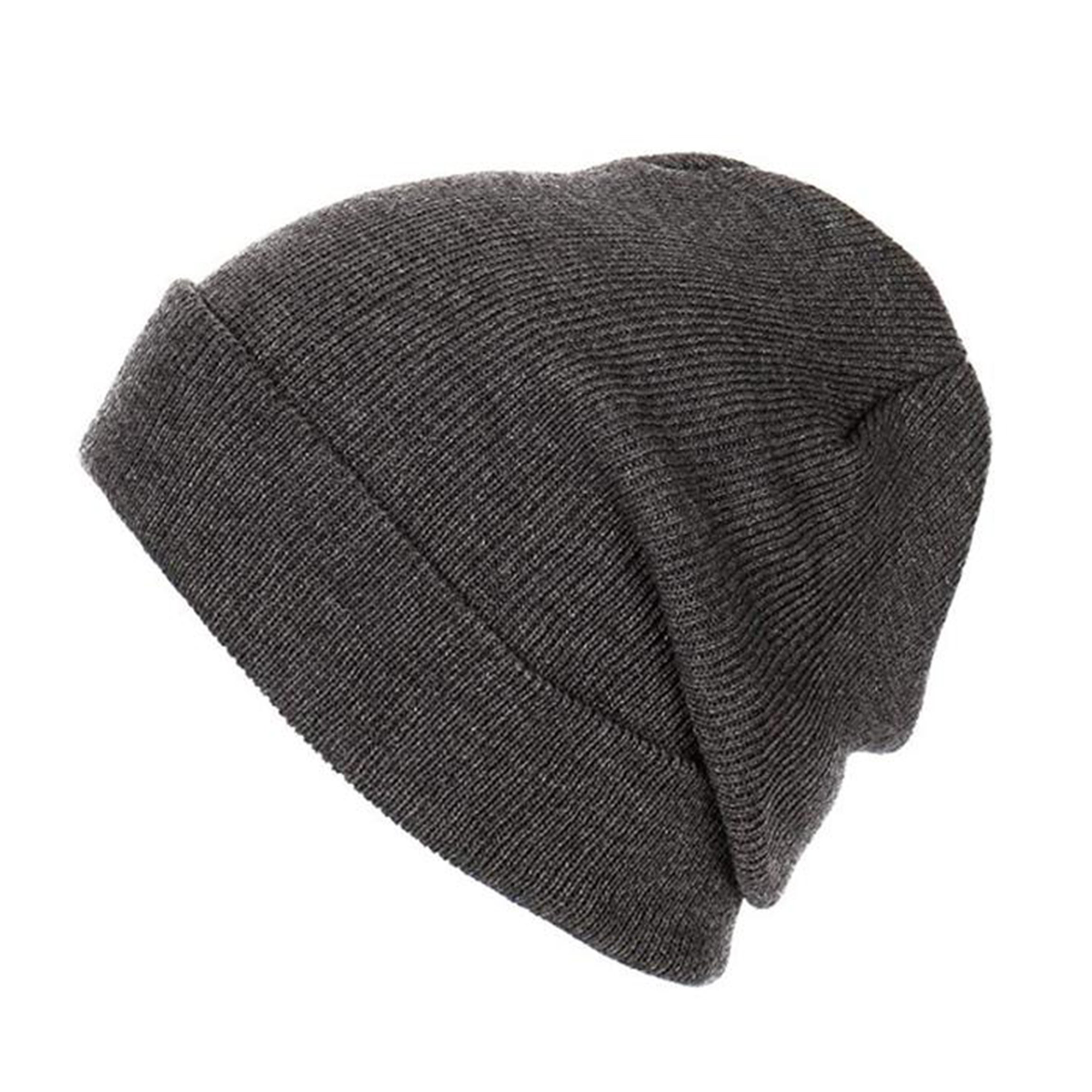 Long Beanie Men Women - Unisex Cuffed Plain Skull Knit Hat Cap