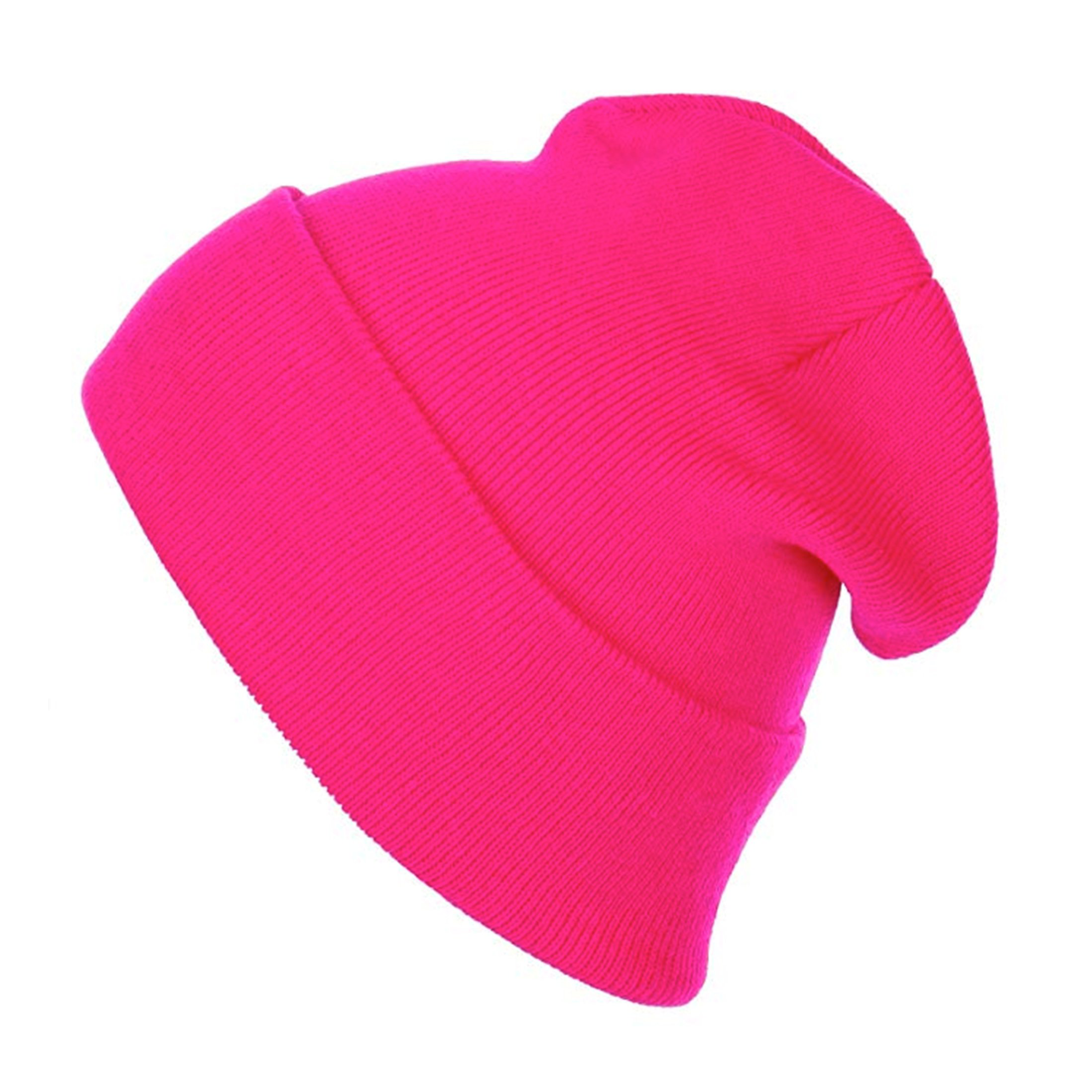 Long Beanie Men Women - Unisex Cuffed Plain Skull Knit Hat Cap