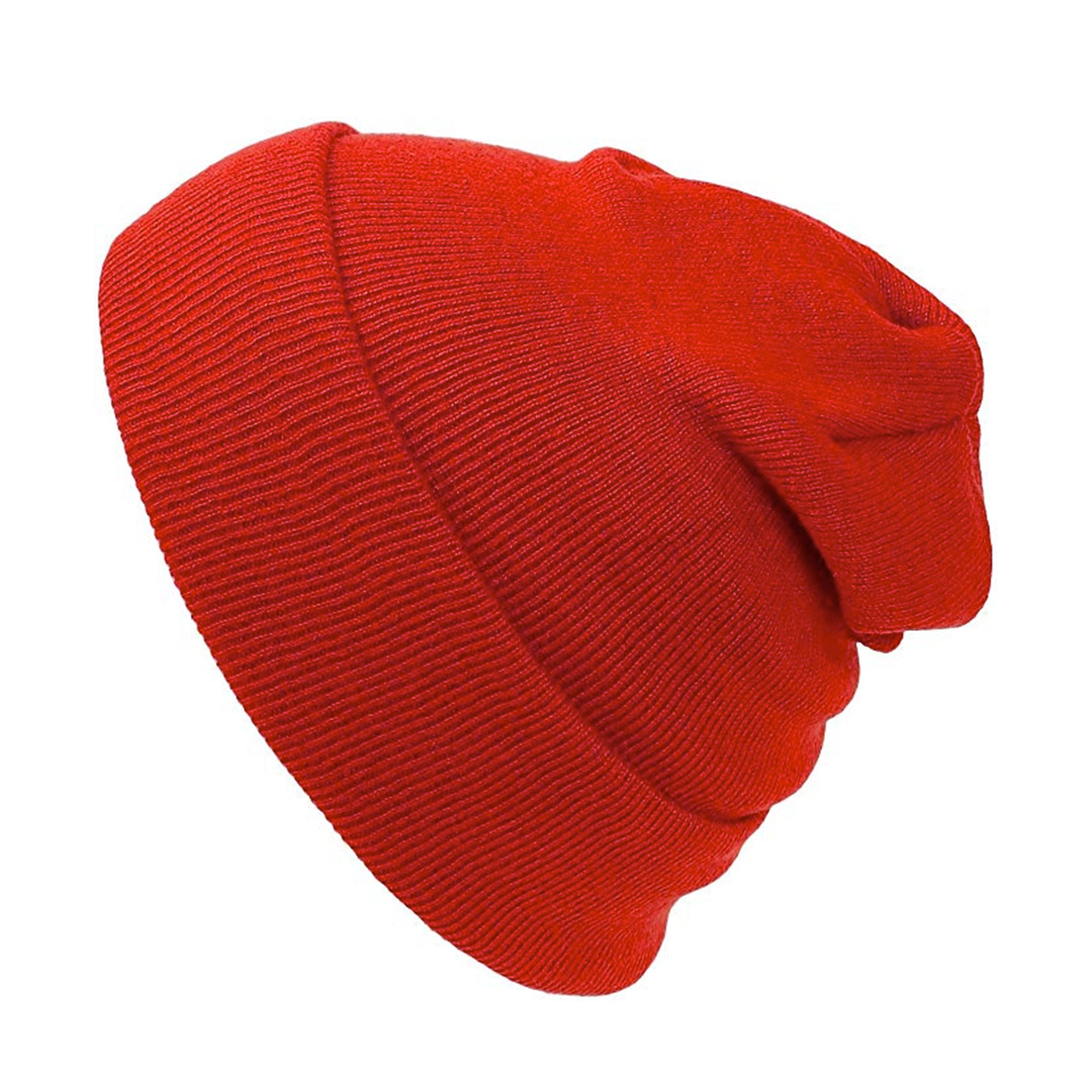 Long Beanie Men Women - Unisex Cuffed Plain Skull Knit Hat Cap