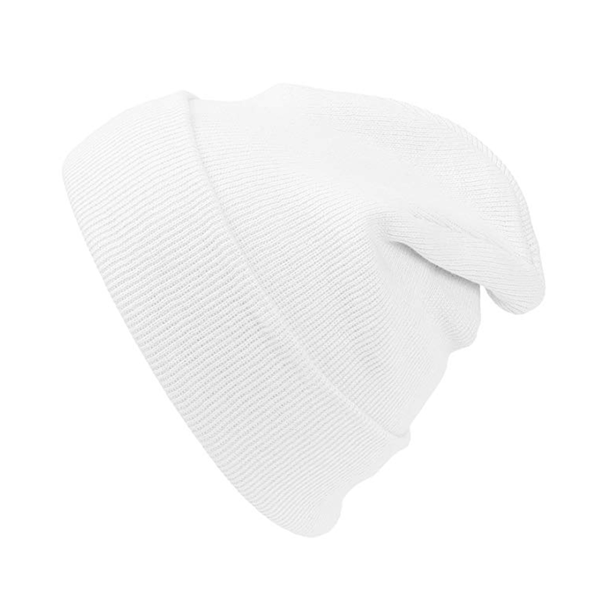 Long Beanie Men Women - Unisex Cuffed Plain Skull Knit Hat Cap