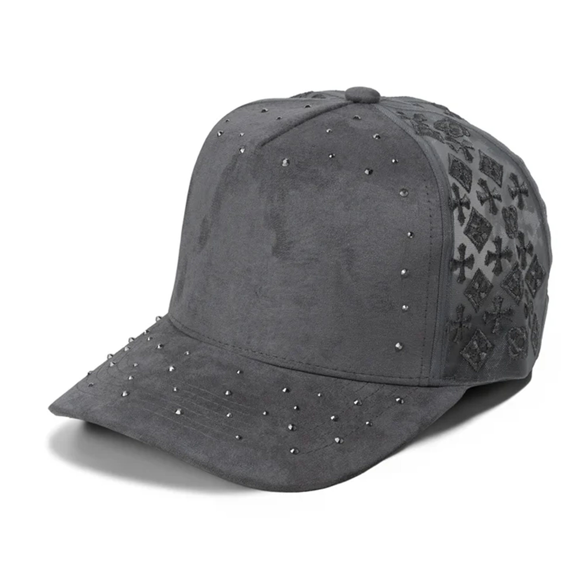 Blank 5Panel Suede Mesh Monogram with Rhinestones