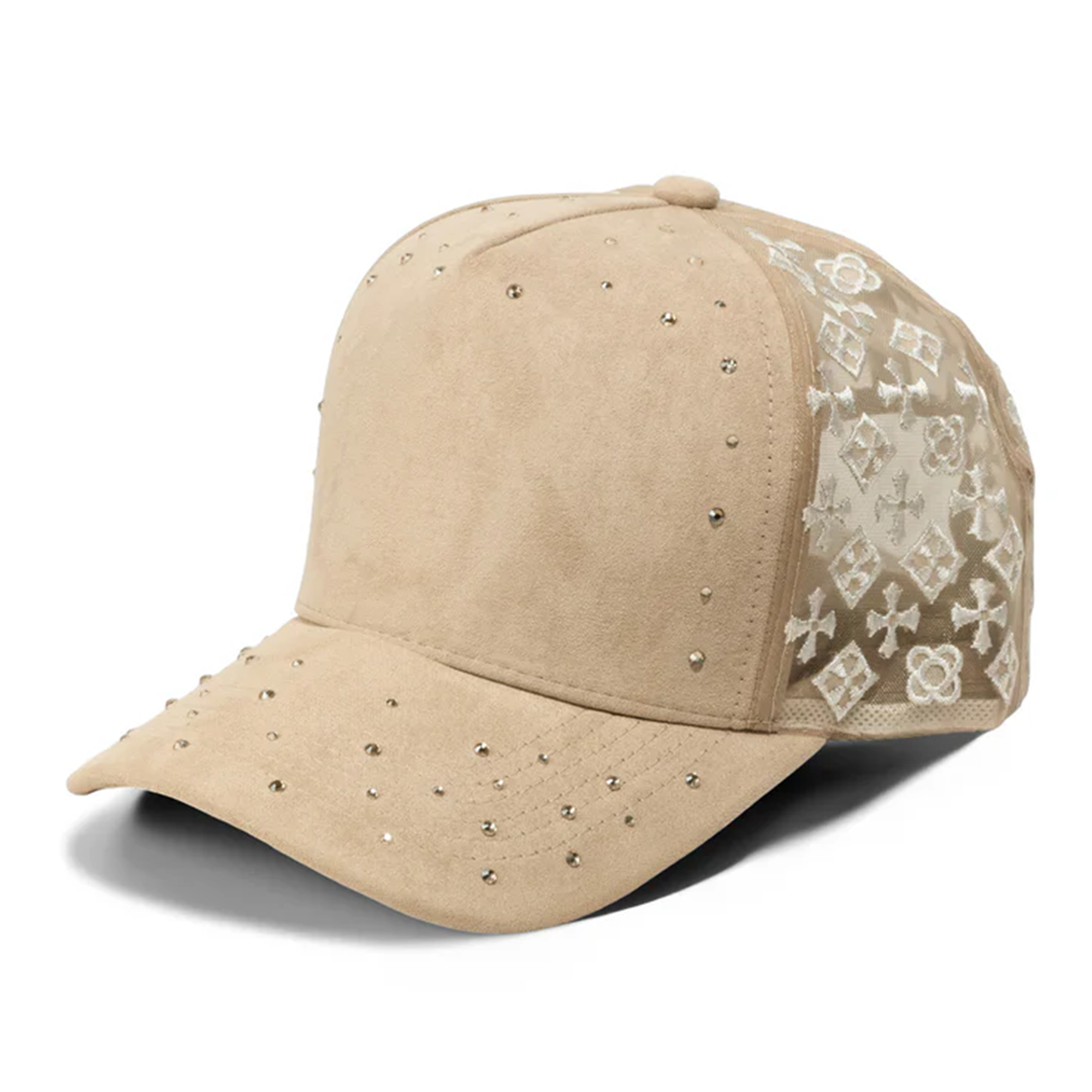 Blank 5Panel Suede Mesh Monogram with Rhinestones