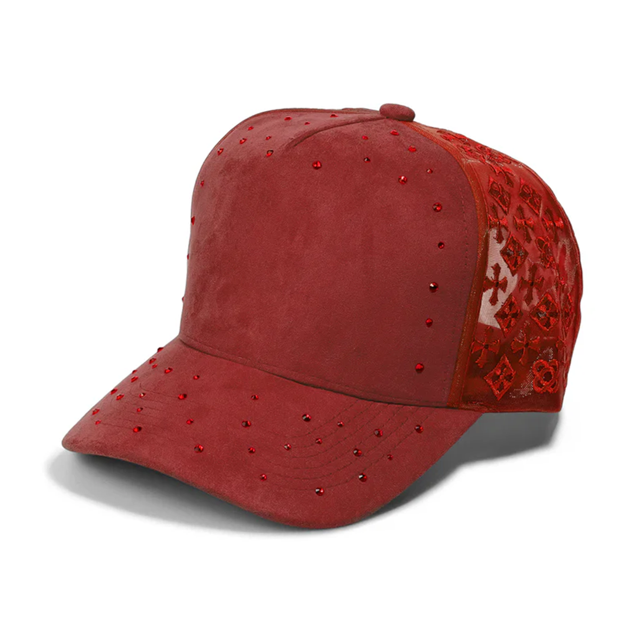 Blank 5Panel Suede Mesh Monogram with Rhinestones