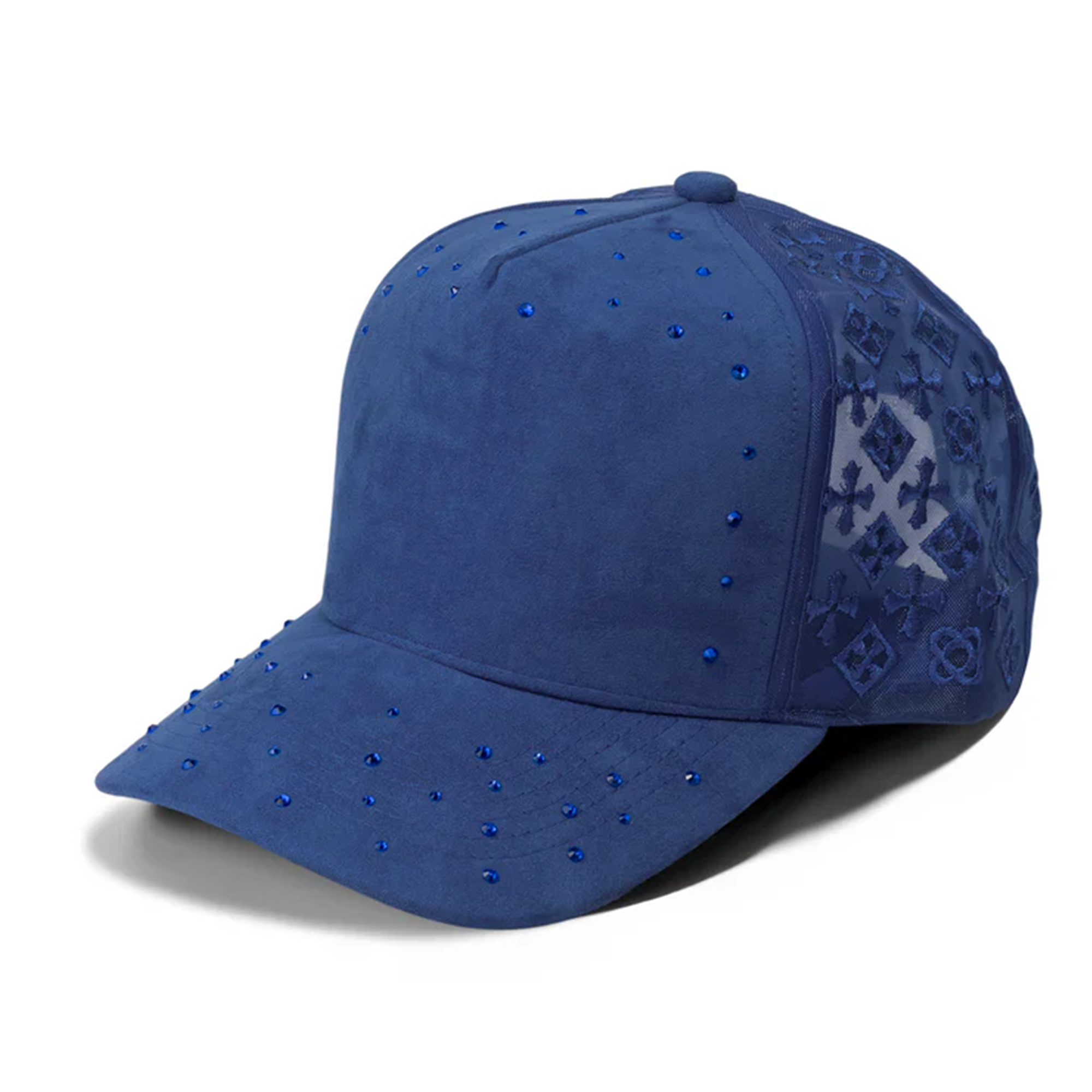 Blank 5Panel Suede Mesh Monogram with Rhinestones