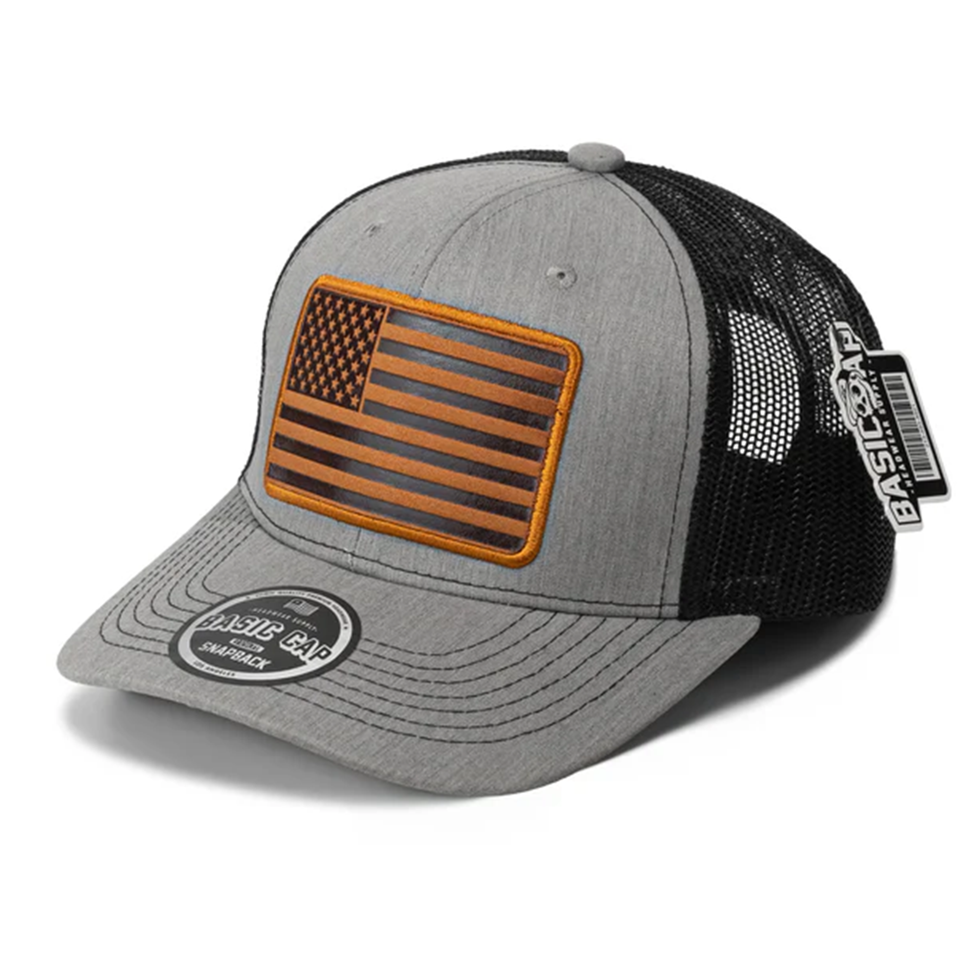 USA Flag Leather Patch Cap