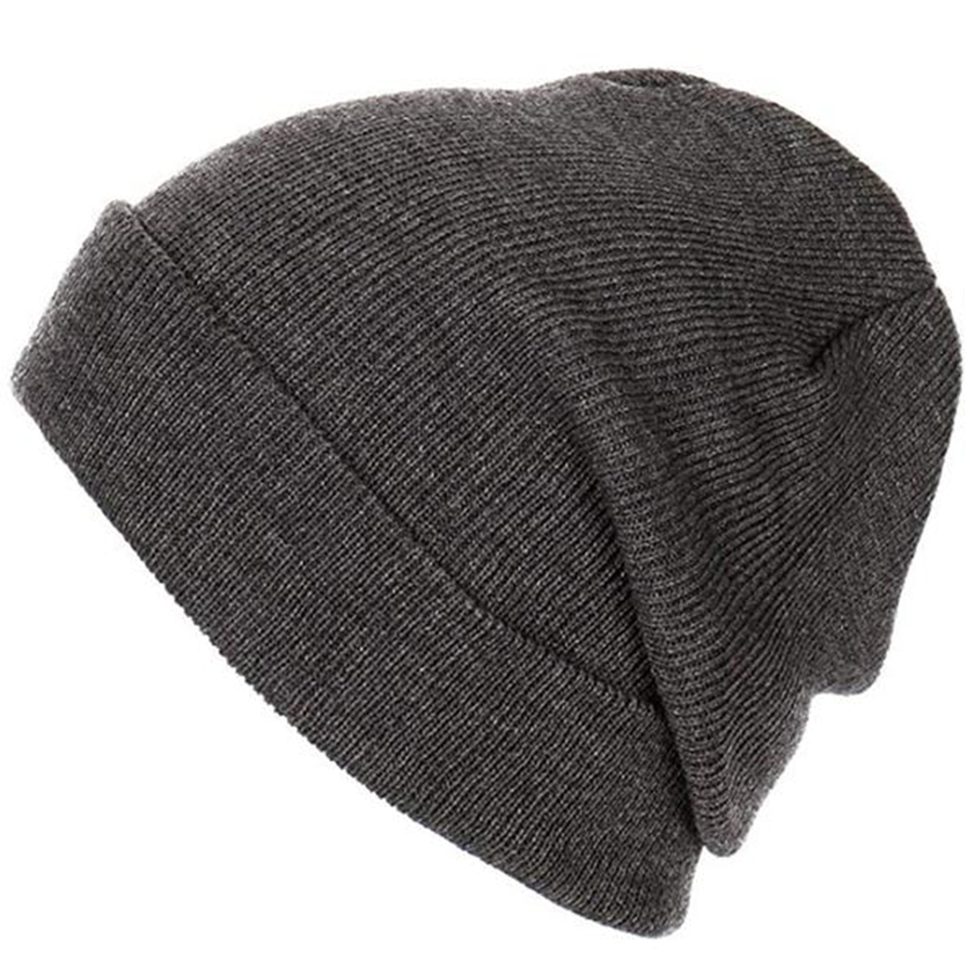 Long Beanie Men Women - Unisex Cuffed Plain Skull Knit Hat Cap