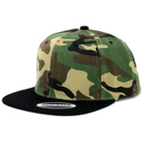 Camouflage & Black Color Plain Snapback Cap