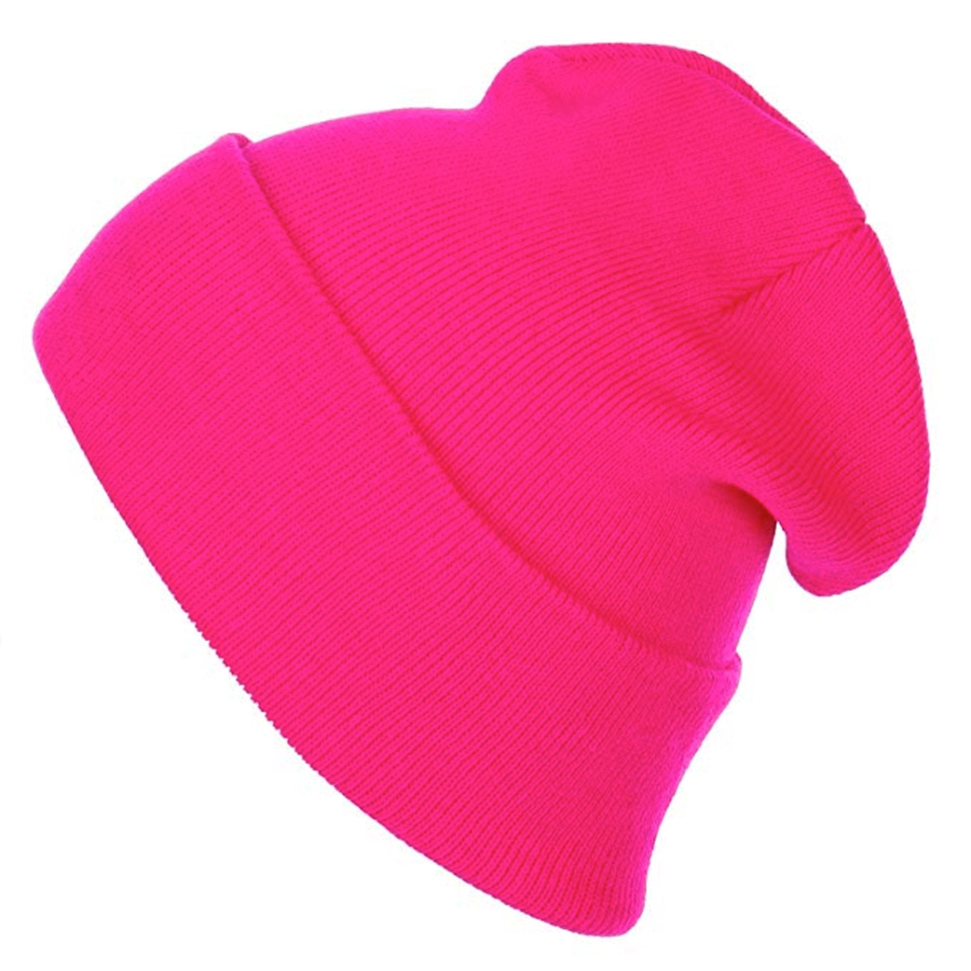 Long Beanie Men Women - Unisex Cuffed Plain Skull Knit Hat Cap